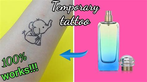 how to make fake tattoos with perfume|temporary tattoo hack with perfume.